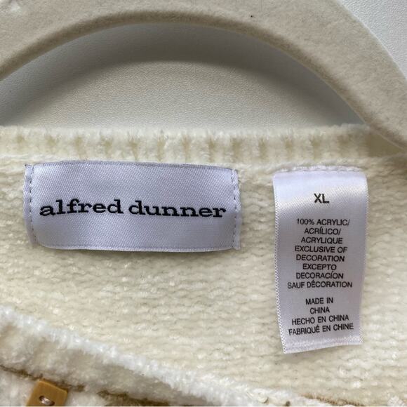 VTG Alfred Dunner Chenille Holiday Christmas Tree Sweater Beaded Grannycore XL - Picture 7 of 9